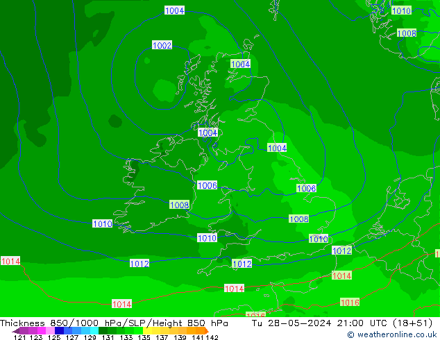 850-1000 hPa Kalınlığı Arpege-eu Sa 28.05.2024 21 UTC