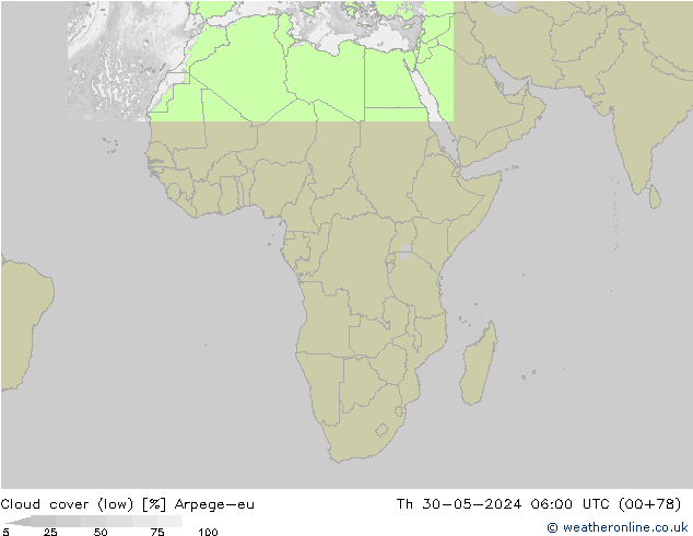 zachmurzenie (niskie) Arpege-eu czw. 30.05.2024 06 UTC