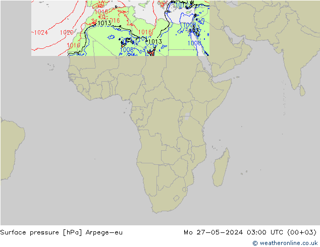 pressão do solo Arpege-eu Seg 27.05.2024 03 UTC