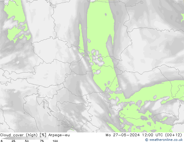 zachmurzenie (wysokie) Arpege-eu pon. 27.05.2024 12 UTC