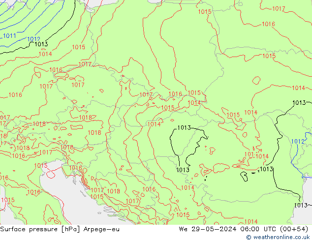 Surface pressure Arpege-eu We 29.05.2024 06 UTC