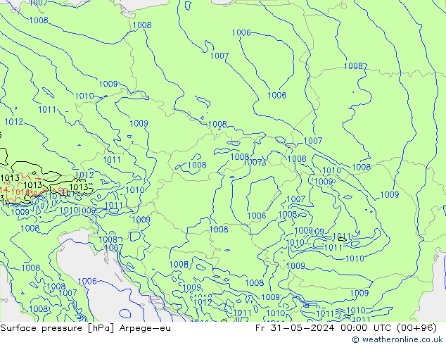 Yer basıncı Arpege-eu Cu 31.05.2024 00 UTC