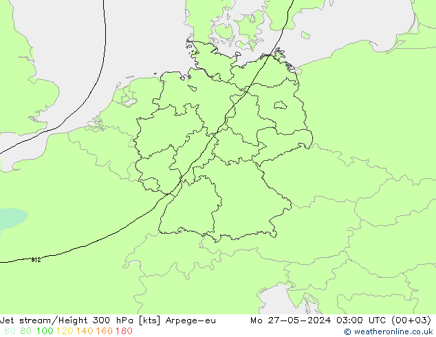 Corriente en chorro Arpege-eu lun 27.05.2024 03 UTC