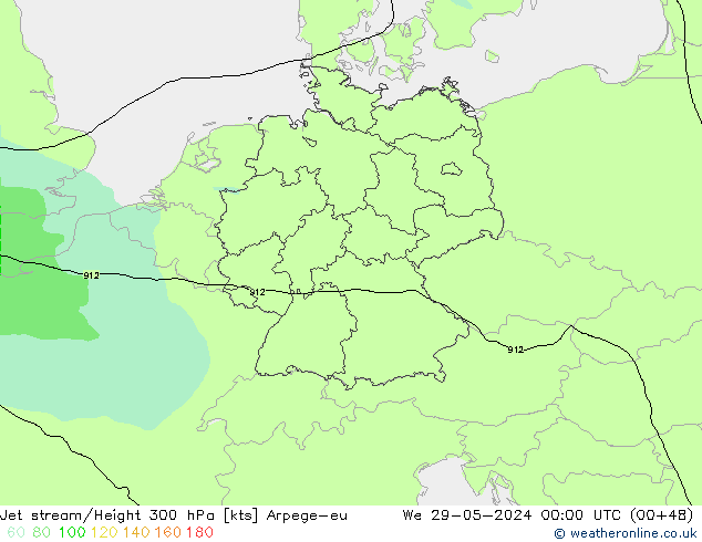 Jet stream Arpege-eu Qua 29.05.2024 00 UTC