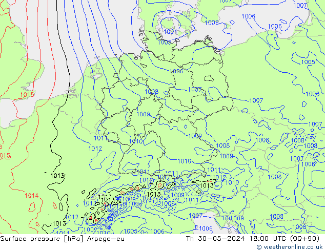 ciśnienie Arpege-eu czw. 30.05.2024 18 UTC