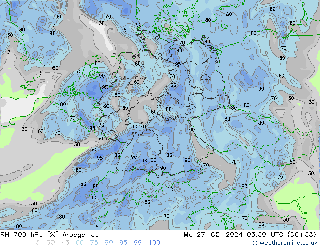 RV 700 hPa Arpege-eu ma 27.05.2024 03 UTC