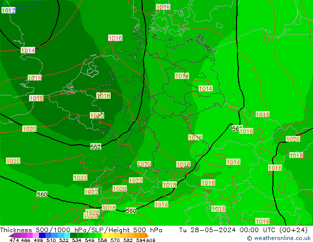 Thck 500-1000hPa Arpege-eu mar 28.05.2024 00 UTC