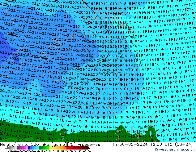 Height/Temp. 500 hPa Arpege-eu Do 30.05.2024 12 UTC