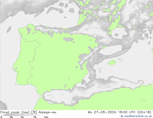 Nubes bajas Arpege-eu lun 27.05.2024 18 UTC