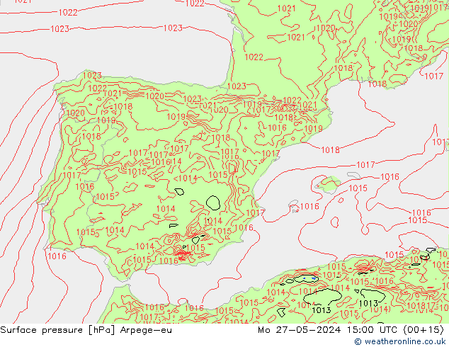pression de l'air Arpege-eu lun 27.05.2024 15 UTC