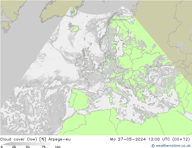 Nubi basse Arpege-eu lun 27.05.2024 12 UTC