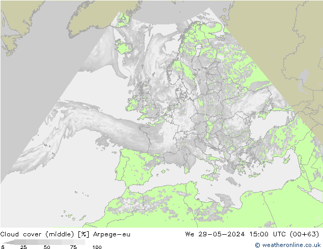 Bewolking (Middelb.) Arpege-eu wo 29.05.2024 15 UTC