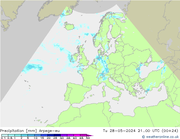 Precipitation Arpege-eu Tu 28.05.2024 00 UTC