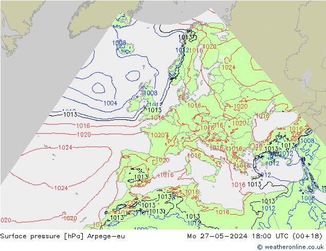 pression de l'air Arpege-eu lun 27.05.2024 18 UTC