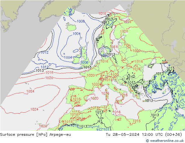 pressão do solo Arpege-eu Ter 28.05.2024 12 UTC