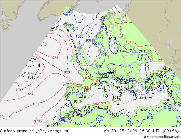 Bodendruck Arpege-eu Mi 29.05.2024 18 UTC