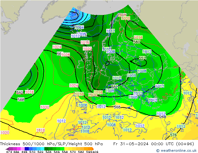 Thck 500-1000hPa Arpege-eu ven 31.05.2024 00 UTC