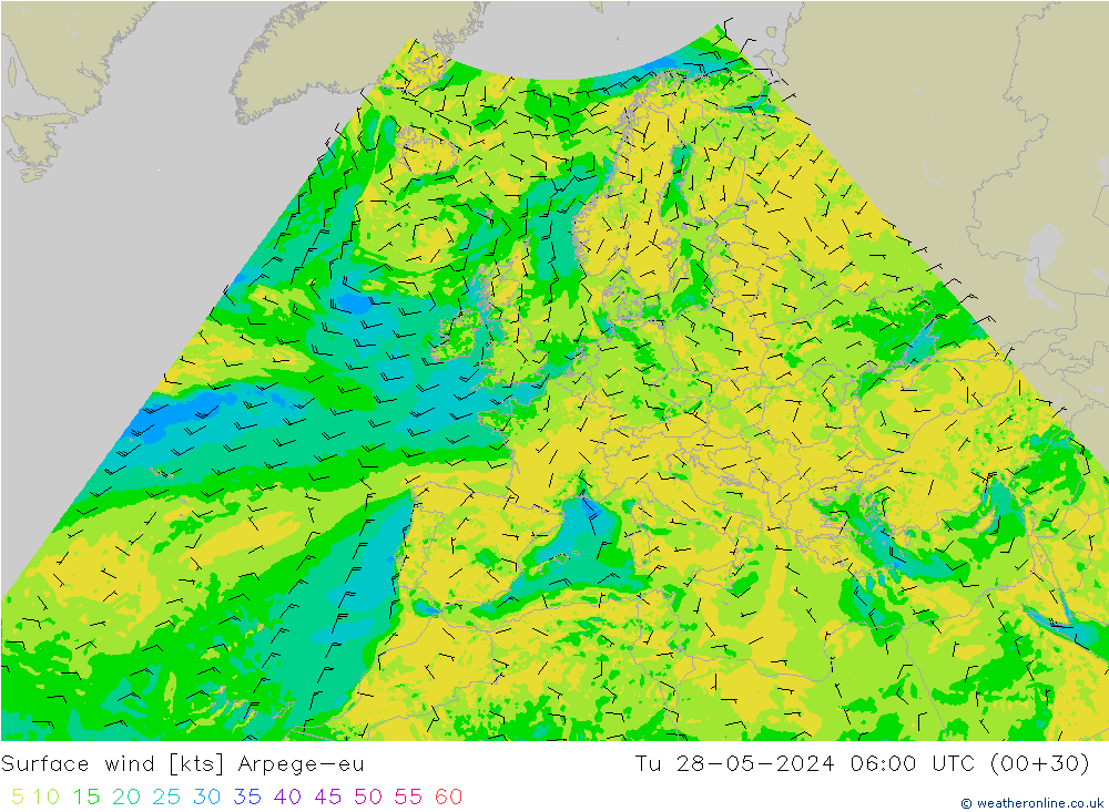 Bodenwind Arpege-eu Di 28.05.2024 06 UTC