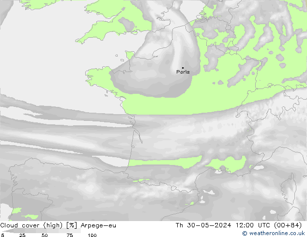 Nubi alte Arpege-eu gio 30.05.2024 12 UTC