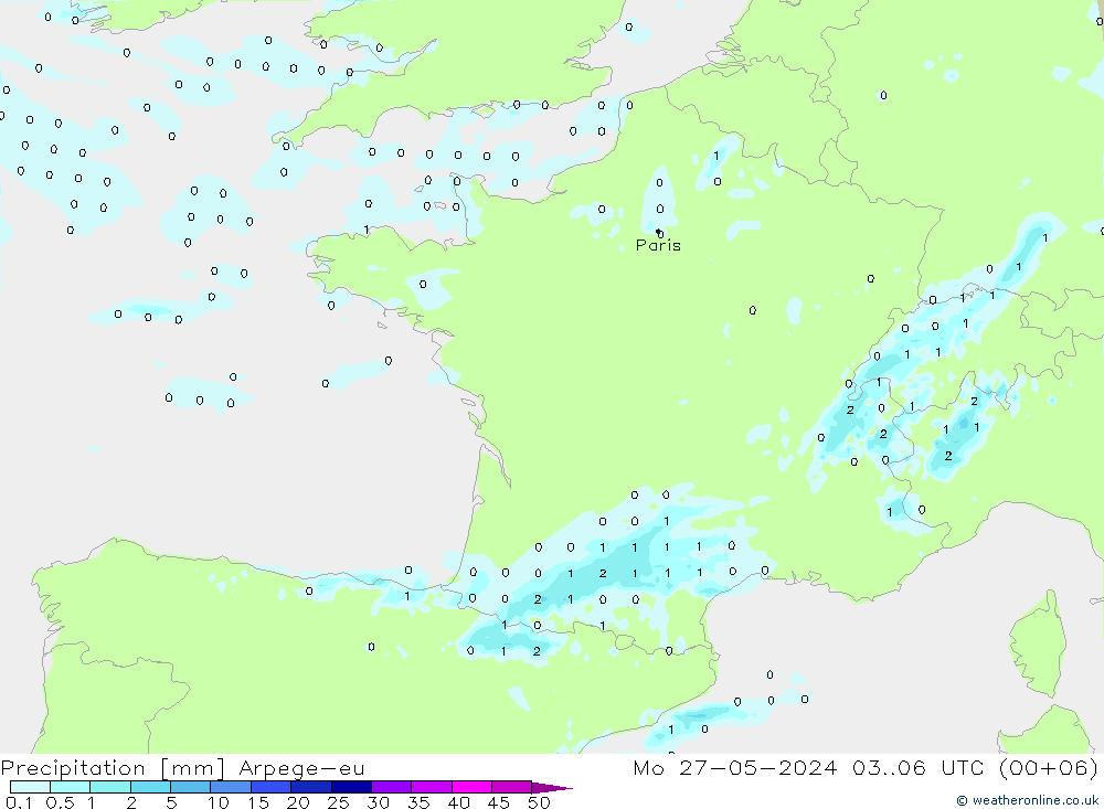 Yağış Arpege-eu Pzt 27.05.2024 06 UTC