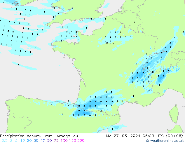 Nied. akkumuliert Arpege-eu Mo 27.05.2024 06 UTC