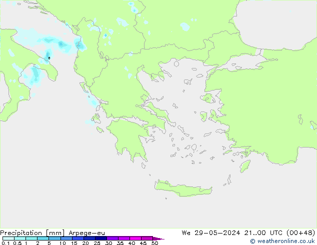 Niederschlag Arpege-eu Mi 29.05.2024 00 UTC