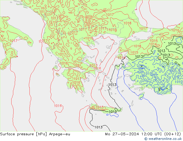 pression de l'air Arpege-eu lun 27.05.2024 12 UTC