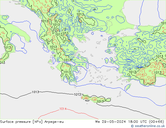 pression de l'air Arpege-eu mer 29.05.2024 18 UTC