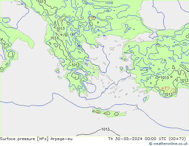 Surface pressure Arpege-eu Th 30.05.2024 00 UTC