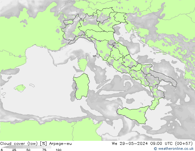 облака (низкий) Arpege-eu ср 29.05.2024 09 UTC