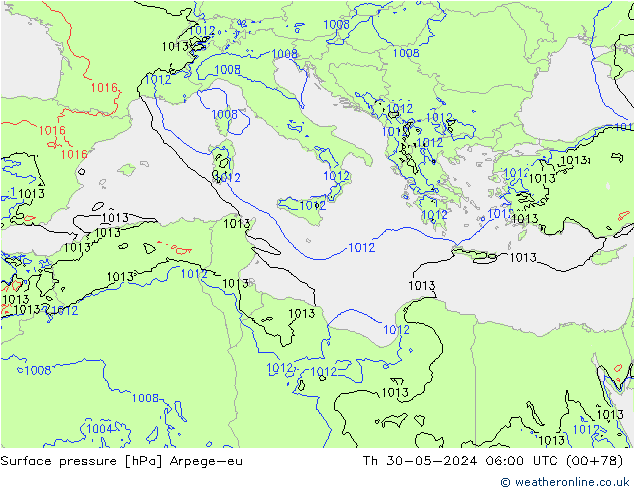 ciśnienie Arpege-eu czw. 30.05.2024 06 UTC