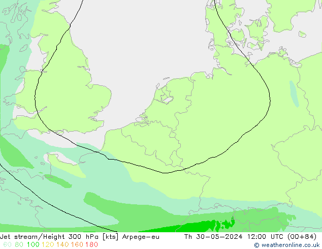 Jet stream Arpege-eu Qui 30.05.2024 12 UTC