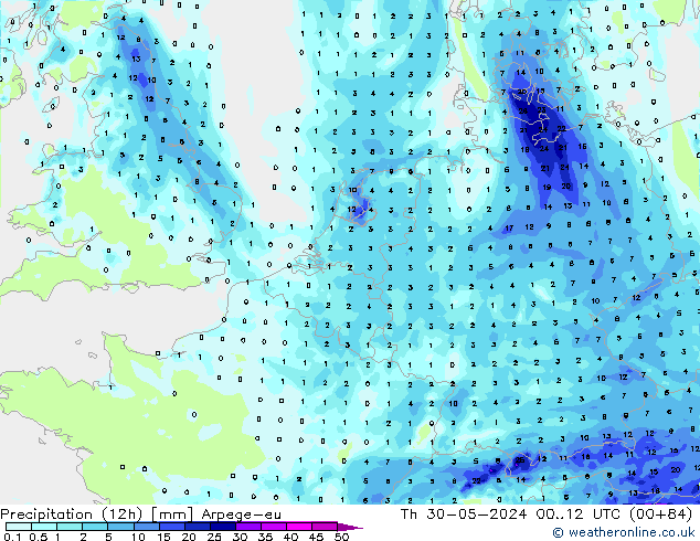 Nied. akkumuliert (12Std) Arpege-eu Do 30.05.2024 12 UTC