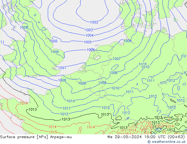 Yer basıncı Arpege-eu Çar 29.05.2024 15 UTC