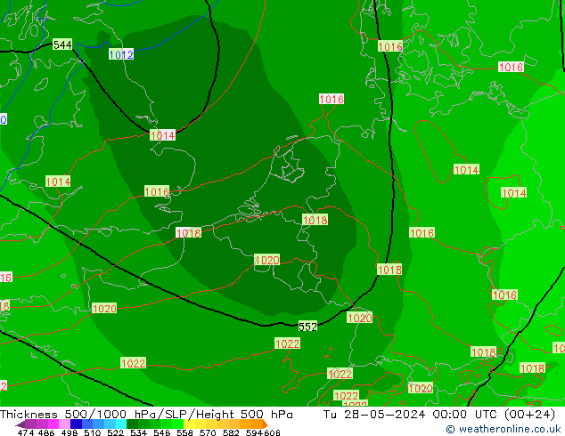 Thck 500-1000гПа Arpege-eu вт 28.05.2024 00 UTC