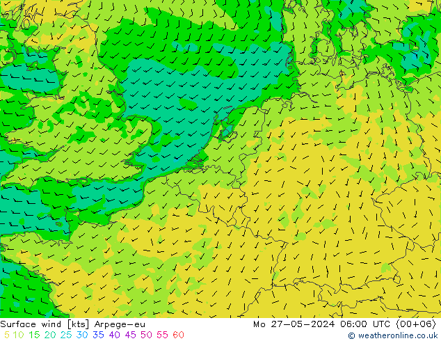 风 10 米 Arpege-eu 星期一 27.05.2024 06 UTC