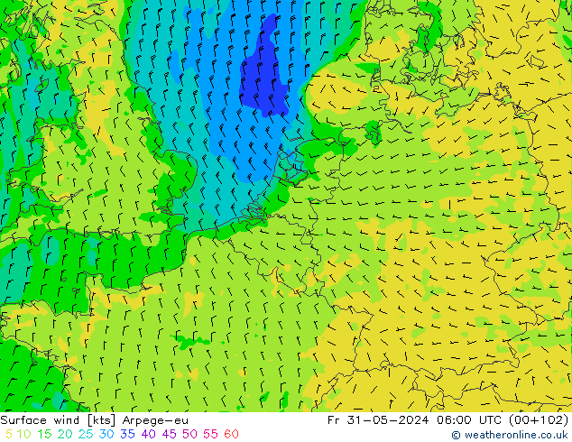 Bodenwind Arpege-eu Fr 31.05.2024 06 UTC