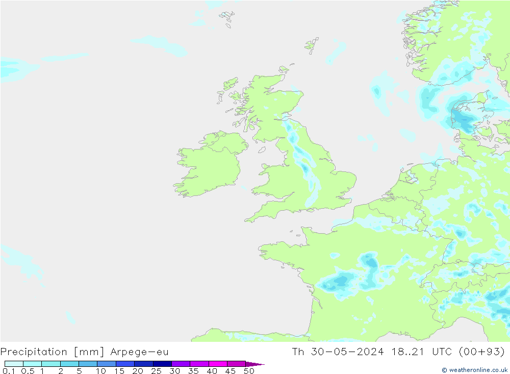 Yağış Arpege-eu Per 30.05.2024 21 UTC