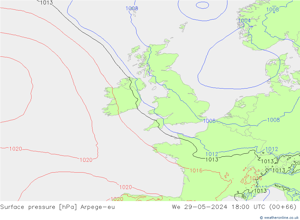 приземное давление Arpege-eu ср 29.05.2024 18 UTC