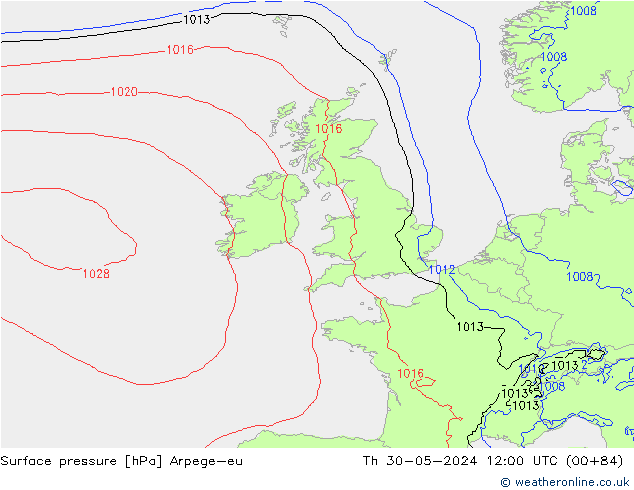 Bodendruck Arpege-eu Do 30.05.2024 12 UTC