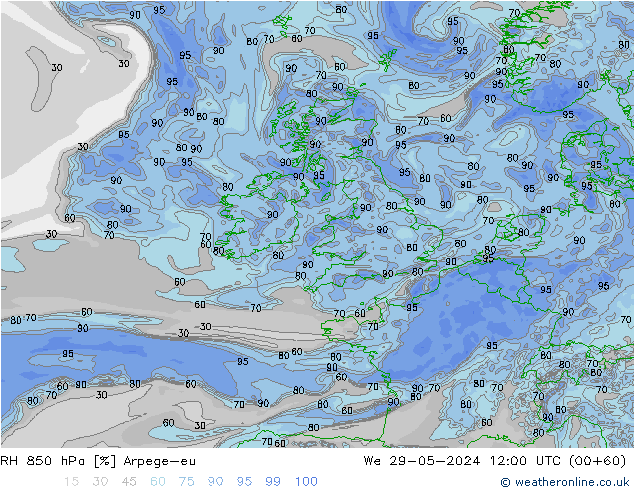 RV 850 hPa Arpege-eu wo 29.05.2024 12 UTC