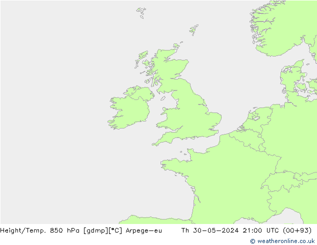 Height/Temp. 850 hPa Arpege-eu Qui 30.05.2024 21 UTC