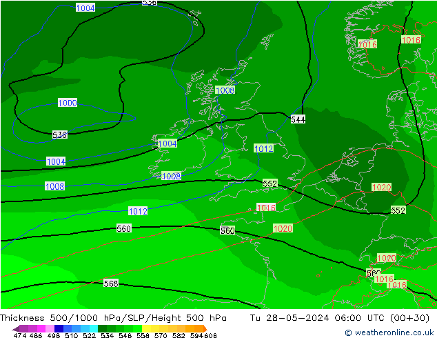 Thck 500-1000hPa Arpege-eu Út 28.05.2024 06 UTC