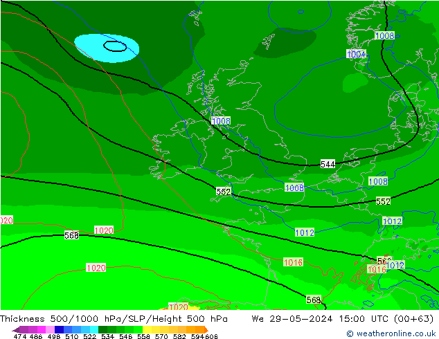 Thck 500-1000гПа Arpege-eu ср 29.05.2024 15 UTC