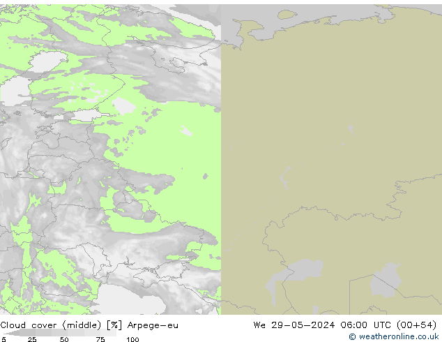 Bulutlar (orta) Arpege-eu Çar 29.05.2024 06 UTC