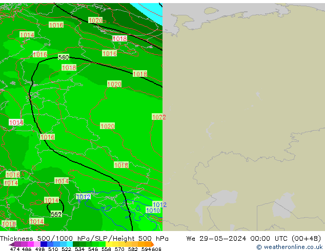 Thck 500-1000hPa Arpege-eu We 29.05.2024 00 UTC