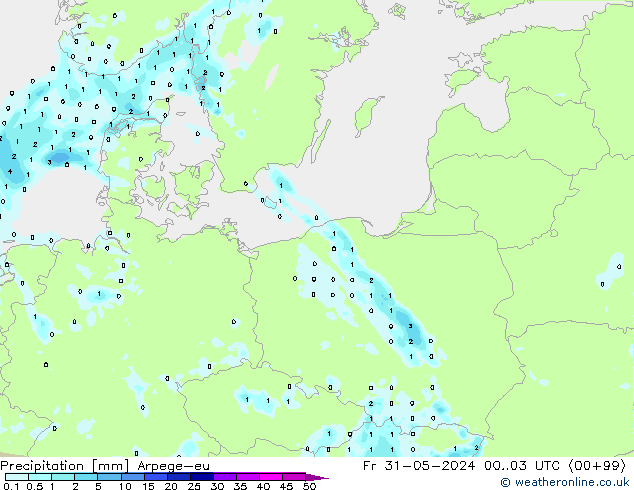Neerslag Arpege-eu vr 31.05.2024 03 UTC