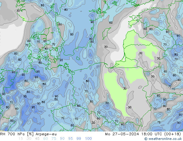 RV 700 hPa Arpege-eu ma 27.05.2024 18 UTC