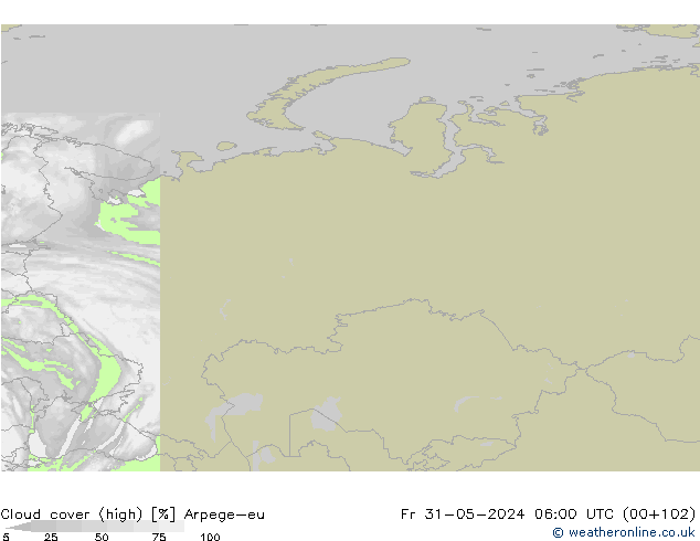 Bulutlar (yüksek) Arpege-eu Cu 31.05.2024 06 UTC
