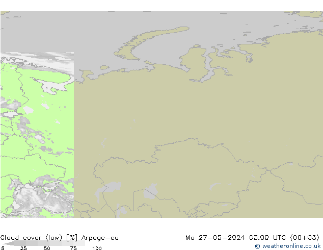 Nubi basse Arpege-eu lun 27.05.2024 03 UTC